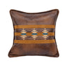 HiEnd Accents Faux leather southwestern embroidered pillow