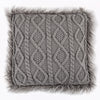 HiEnd Accents Cable Kniw Pillow with Mongolian Fur Details