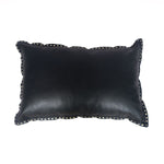 HiEnd Accents Eurosoft Leather Pillow With Studded Flange