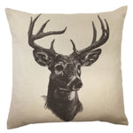 HiEnd Accents Whitetail Deer Linen Print Pillow