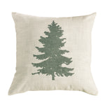 HiEnd Accents Green Pine Tree on Linen Pillow