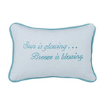HiEnd Accents Embroidered ``Sun is glowing. Breeze is Blowing`` Pillow