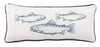 HiEnd Accents School of Trouts Pillow with Blue Piping