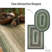 Homespice Decor 803160 4' x 6' Oval Pine Lodge Wool Braided Rug