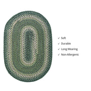 Homespice Decor 803160 4' x 6' Oval Pine Lodge Wool Braided Rug