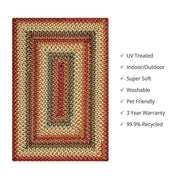 Homespice Decor 715029 6 x 9' Rectangular Preston Pure Comfort Braided Rug