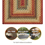 Homespice Decor 715029 6 x 9' Rectangular Preston Pure Comfort Braided Rug