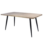 LeisureMod Ravenna Modern Rectangular Wood 63`` Dining Table With Metal Tapered Legs