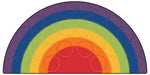 Carpets for Kids Rainbow Rows Seating Classroom Rug, Semi Circle, 6' x 12'