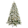 4.5' x 34" Flocked Ellis Pine Artificial Christmas Tree Warm White Dura-Lit LED