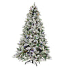 9' x 60" Flocked Ellis Pine Artificial Christmas Tree Multi-colored Dura-Lit LED