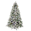 55' x 40" Flocked Ellis Pine Artificial Christmas Tree Colored Dura-Lit LED