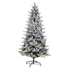 6.5' x 38" Flocked Vail Pine Artificial Christmas Tree Colored Dura-Lit LED