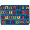Carpet For Kids Alphabet Blocks Educational & Classroom Rug, Rectangular