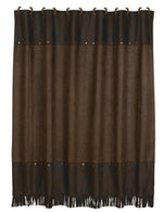 HiEnd Accents Chocolate Tooled Leather Shower Curtains