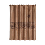 HiEnd Accents Jasper Shower Curtain with Embroidered Landscape
