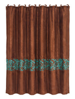 HiEnd Accents Wyatt Shower Curtain with Scroll Pattern