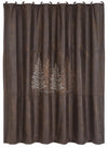 HiEnd Accents Shower Curtain with Embroidered Tree Design