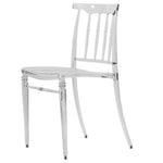 LeisureMod Spindle Transparent Modern Lucite Dining Chair in Clear