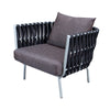 LeisureMod Spencer Modern Outdoor Rope Club Chair With Cushions