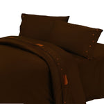 HiEnd Accents 350TC Bear Embroidery Sheet Set, Chocolate