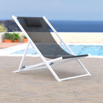 LeisureMod Sunset Outdoor Sling Lounge Chair With Headrest