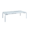 LeisureMod Spencer Modern Outdoor Patio Marble Top 49`` Coffee Table White