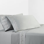 HiEnd Accents 350 TC Sheet Set with Gray Scroll Embroidery, King