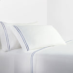 HiEnd Accents 350 TC Embroidery Stripe Sheet Set, Navy