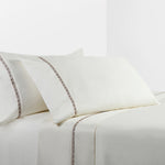 HiEnd Accents 350 TC Cream Sheet Set with Fair Isle Embroidery