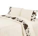 HiEnd Accents Printed Cowhide Sheet Set, Full