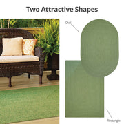 Homespice Decor 308696  2.5' x 9' Oval Sage Ultra Durable Braided Rug