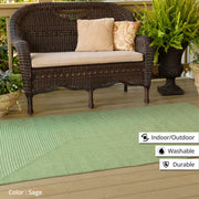 Homespice Decor 308696  2.5' x 9' Oval Sage Ultra Durable Braided Rug