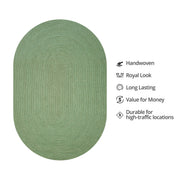 Homespice Decor 308696  2.5' x 9' Oval Sage Ultra Durable Braided Rug