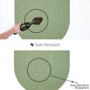 Homespice Decor 308696  2.5' x 9' Oval Sage Ultra Durable Braided Rug
