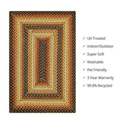 Homespice Decor 715043 6 x 9' Rectangular San Antonio Pure Comfort Braided Rug