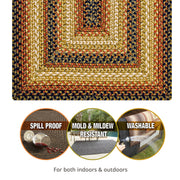 Homespice Decor 714046 5 x 8' Rectangular San Antonio Pure Comfort Braided Rug