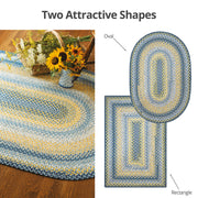 Homespice Decor 406316  8' x 10' Oval Sunflowers Cotton Braided Rug