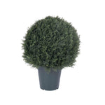 Vickerman T160020 20" Artificial Pond Cypress Topiary, UV Resistant in Two Tone Green Pot