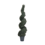 Vickerman T160263 63" Artificial Pond Cypress Spiral Tree, UV Resistant in Two Tone Green Pot
