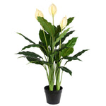 Vickerman TA181501 37" Artificial Green Peace Lily Real Touch Plant