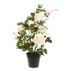 Vickerman TA181711 21" Artificial White Rose Plant in Pot