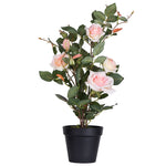 Vickerman TA181779 21" Artificial Pink Rose Plant in Pot