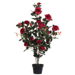 Vickerman TA181803 45" Artificial Red Rose Plant in Pot