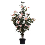 Vickerman TA181879 45" Artificial Pink Rose Plant in Pot