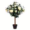 Vickerman TA191535 3' Artificial Potted White Rose Tree