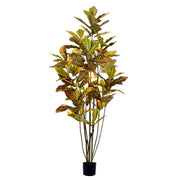 Vickerman TB170672 6' Artificial Potted Green & Orange Cronton Tree