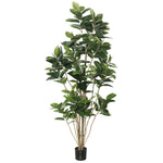 Vickerman TB170784 7' Potted Artificial Green Rubber Tree