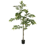 Vickerman TB170860 5` Potted Artificial Green Nandina Tree
