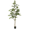 Vickerman TB170884 7' Potted Artificial Green Nandina Tree